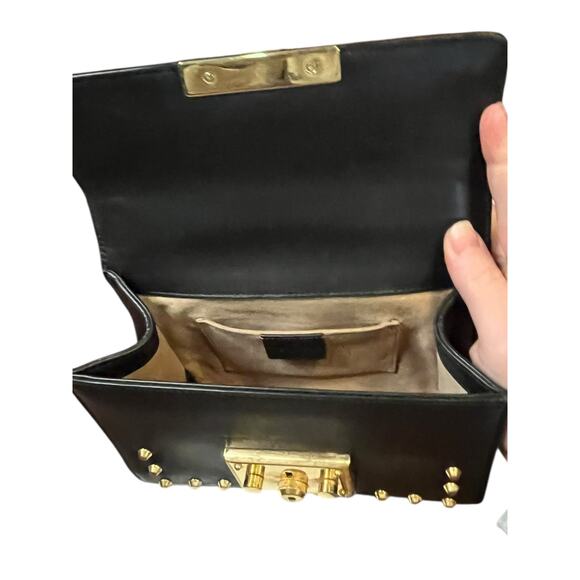 Gucci Black Leather Faux Pearl Padlock Shoulder Bag - Picture 4 of 16